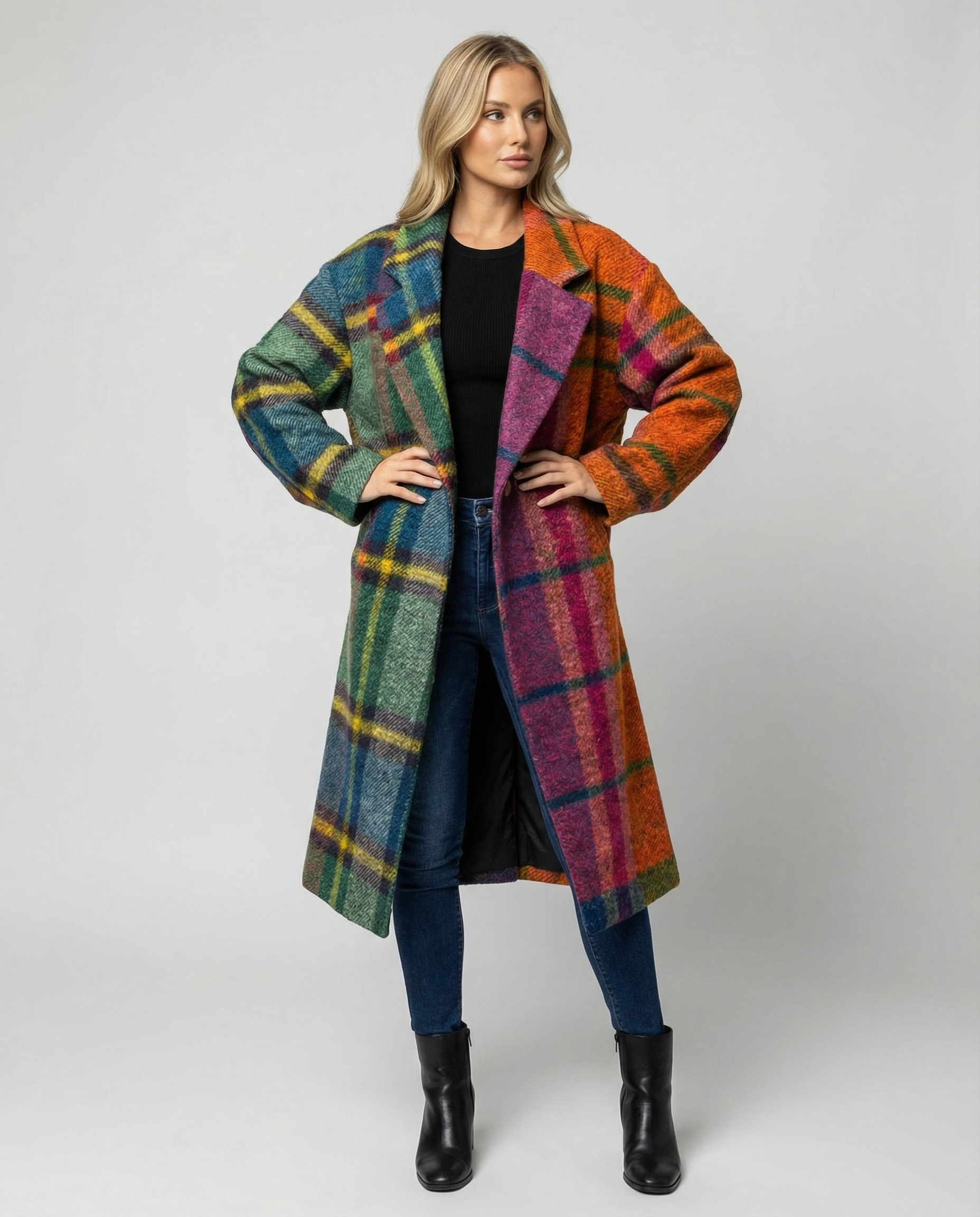The Astrid Oversized Wool Overcoat — Multitone