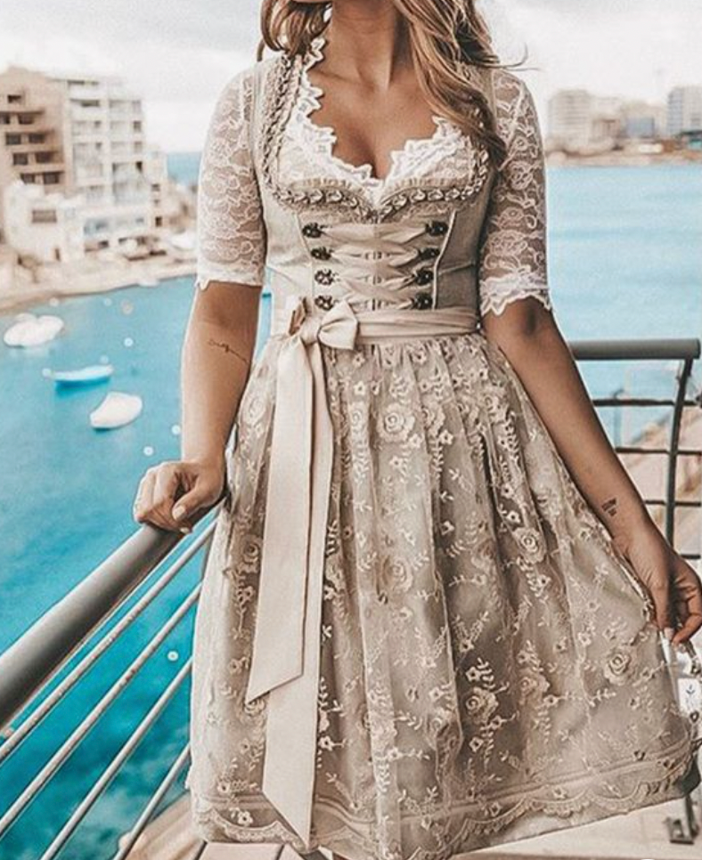 The Liora Dirndl — Lace & Satin Edition
