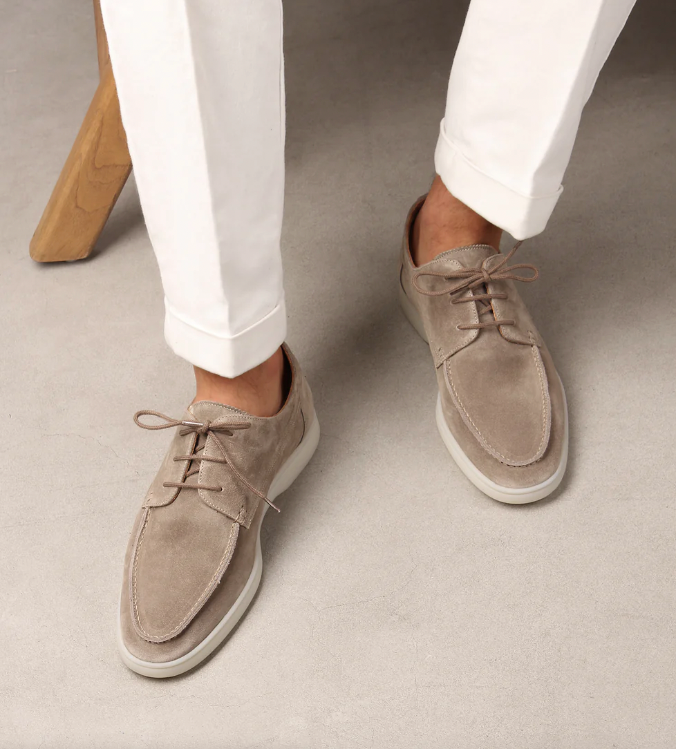 Cael — Navy Suede Boat Shoes