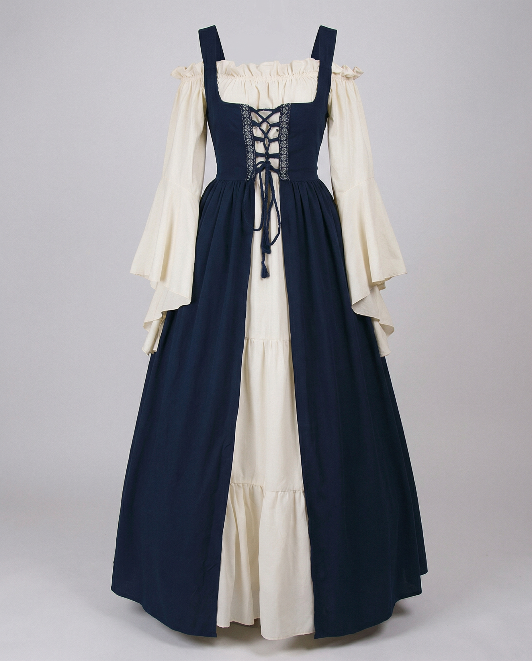 Rosaleen Gown — Sapphire Lace-Up Midi