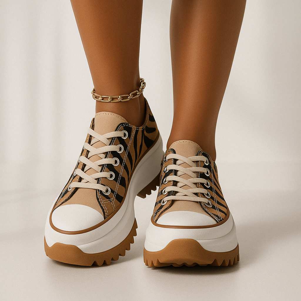 The Oren — Black Canvas Platform Sneaker