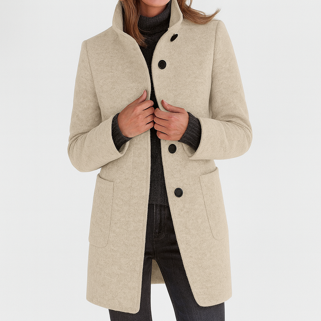 Vara Coat — Slate Wool-Blend