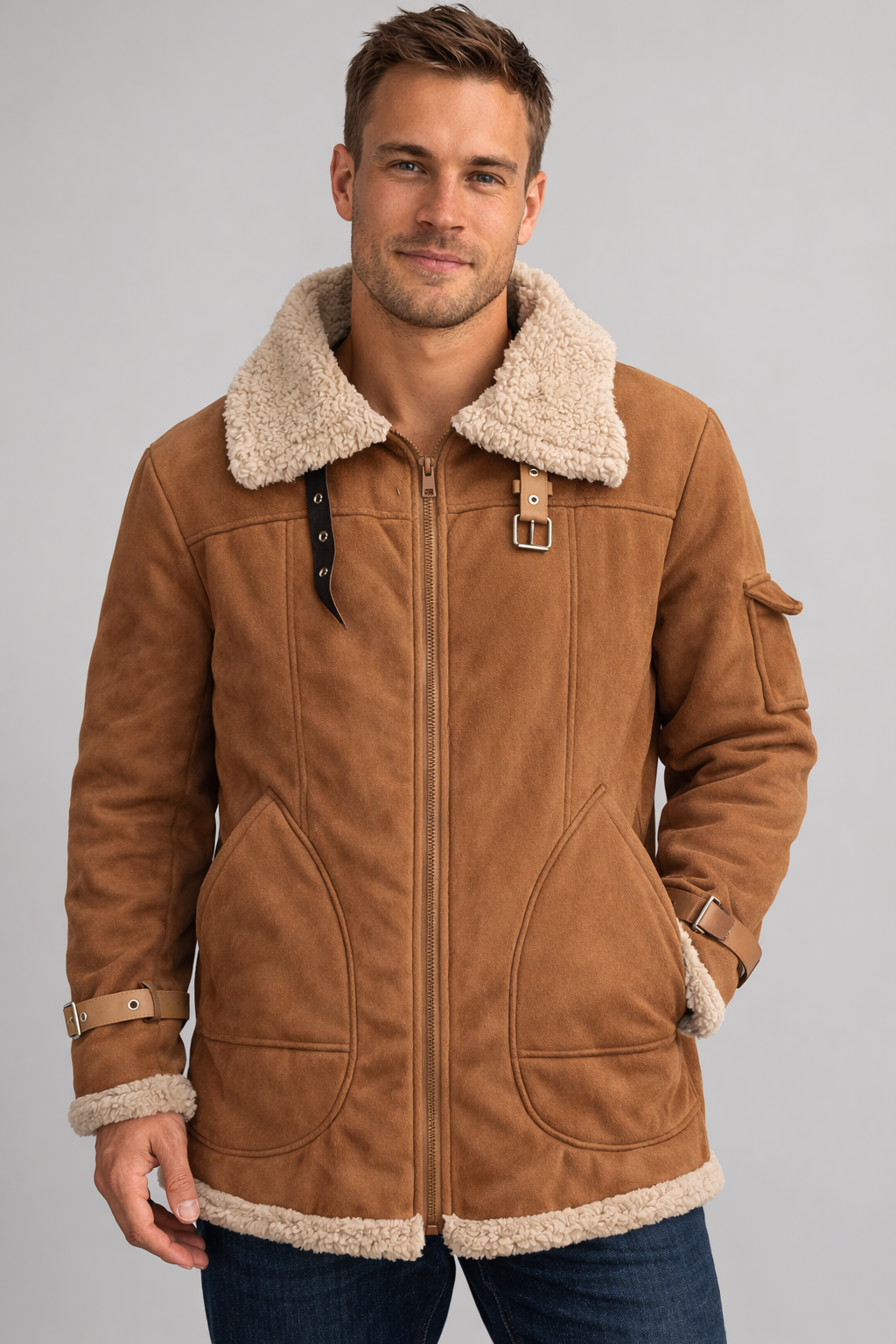 The Kaelen — Saddle Shearling Bomber