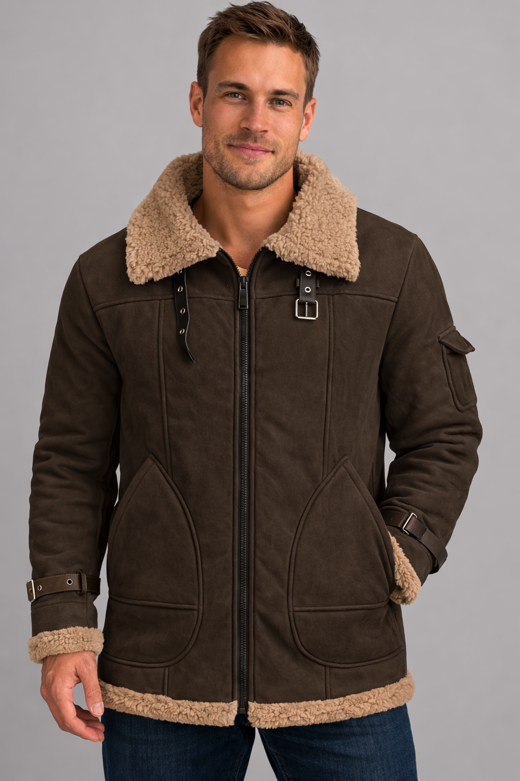 The Kaelen — Saddle Shearling Bomber