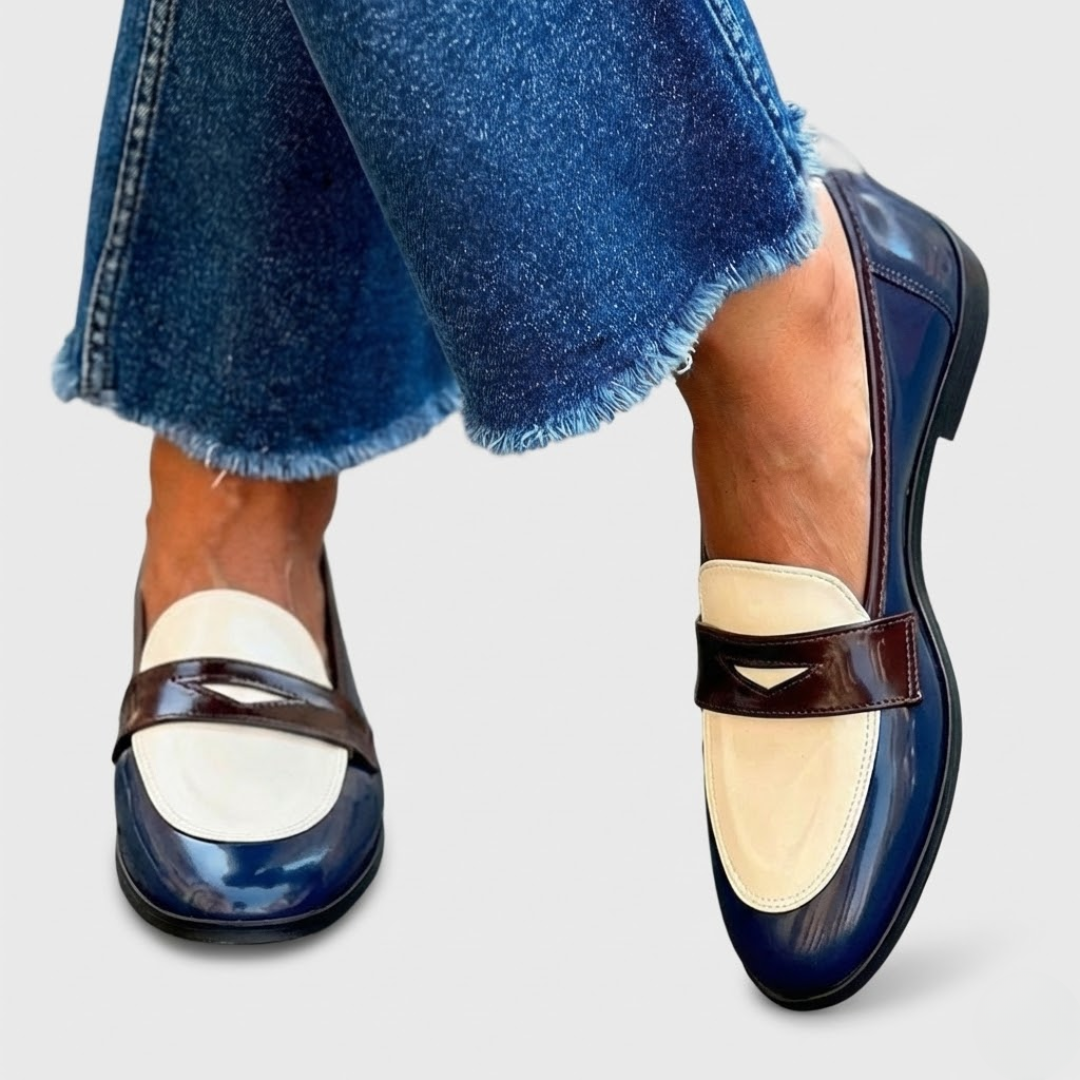 Isolde Slip-On — Chalk & Azul Suede