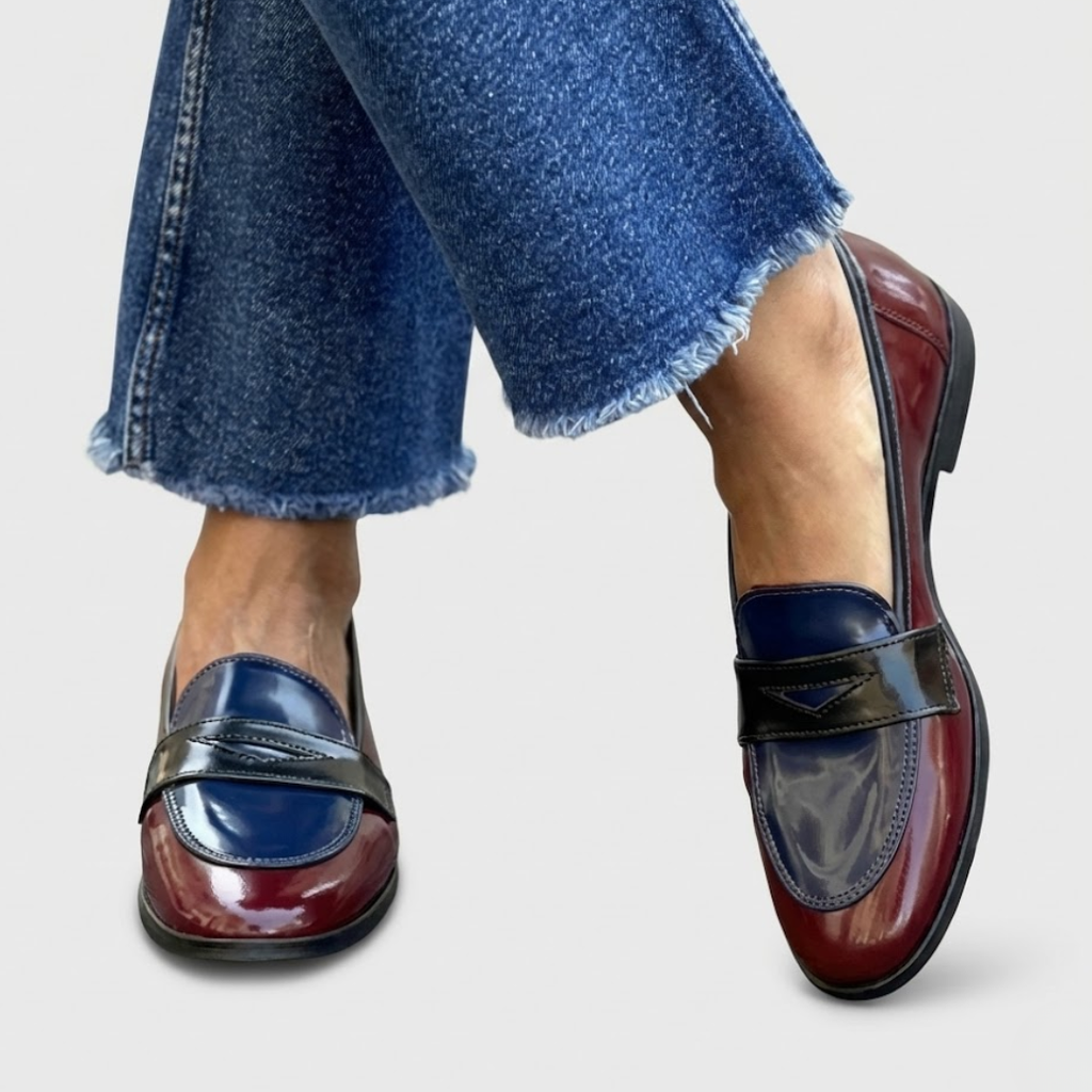 Isolde Slip-On — Chalk & Azul Suede