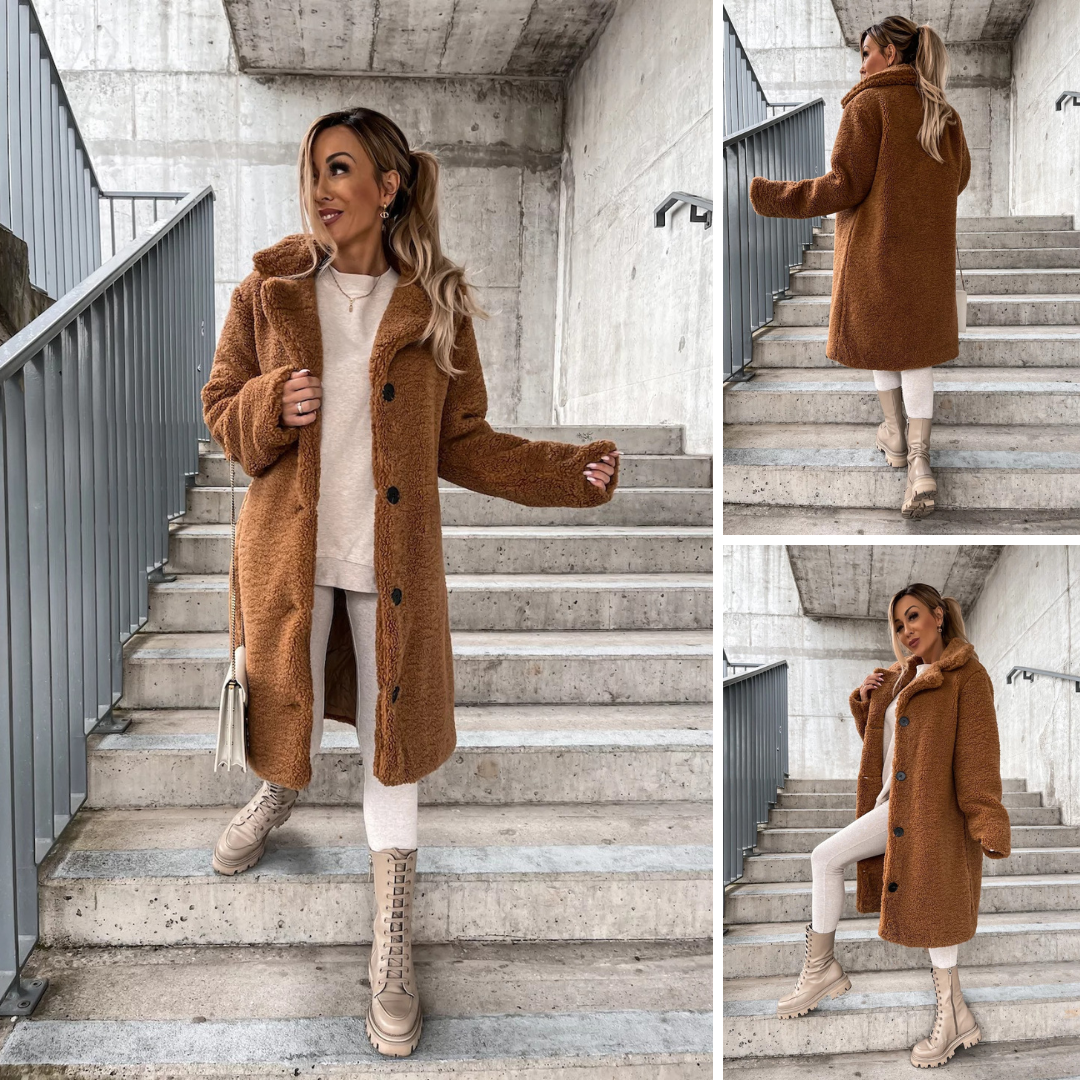 The Miko Teddy — Caramel Long Coat