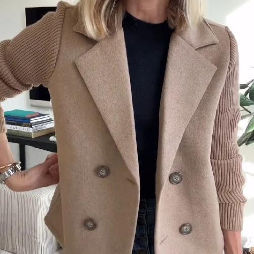 The Elara Knit Blazer — Chestnut