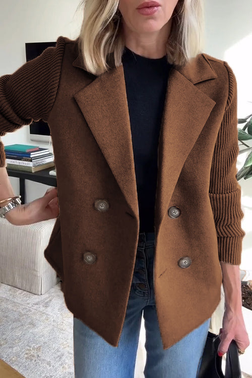 The Elara Knit Blazer — Chestnut