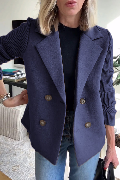 The Elara Knit Blazer — Chestnut