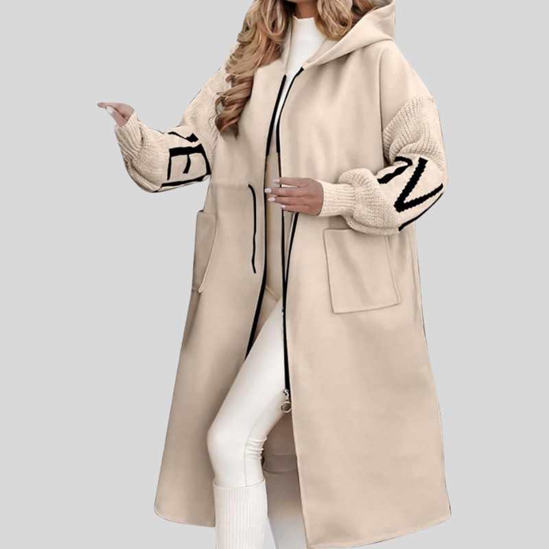 The Lysara — Knit Sleeve Cocoon Coat