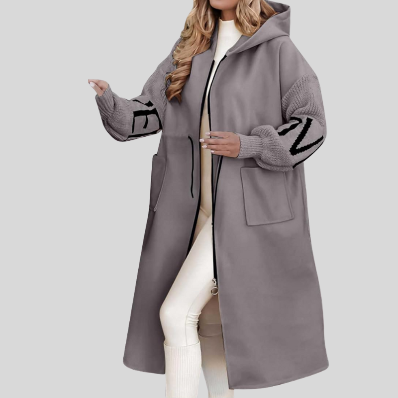 The Lysara — Knit Sleeve Cocoon Coat