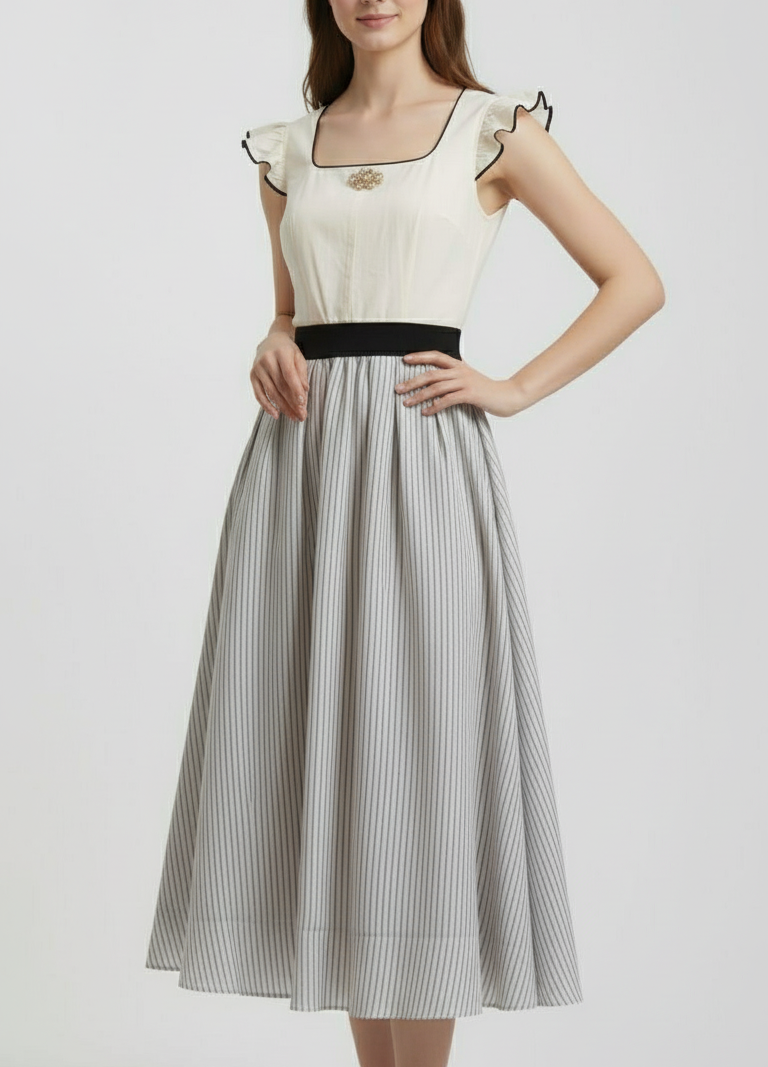 The Liesel Midi — Chalk Dirndl Dress