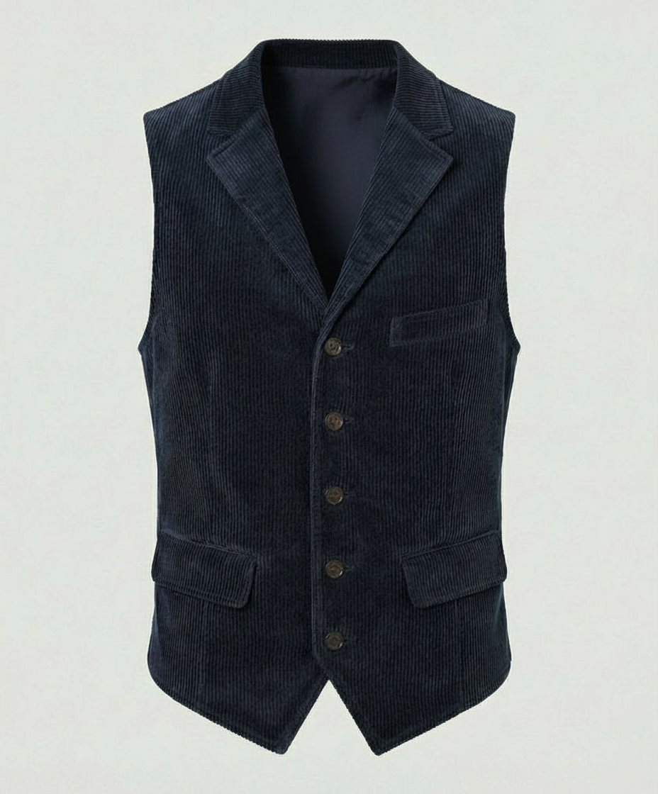 The Oren Corduroy Vest — Chestnut