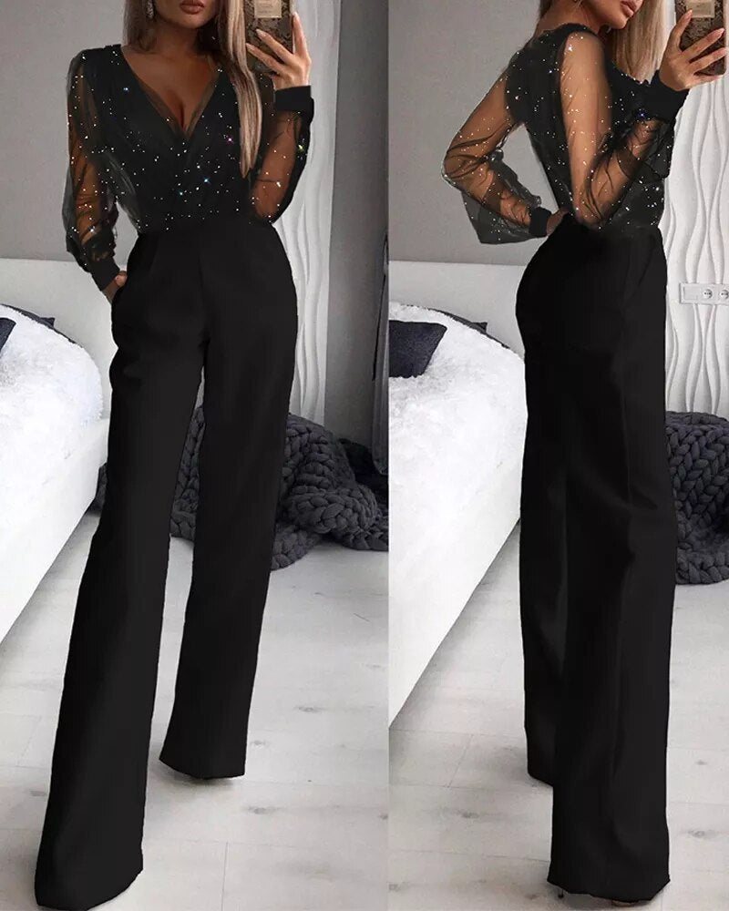The Linnea — Noir Wrap Jumpsuit