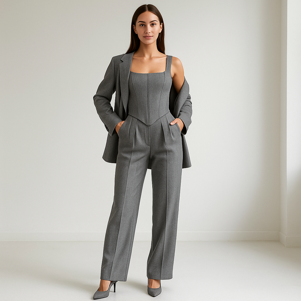 The Elira Set — Blush Three-Piece Suit