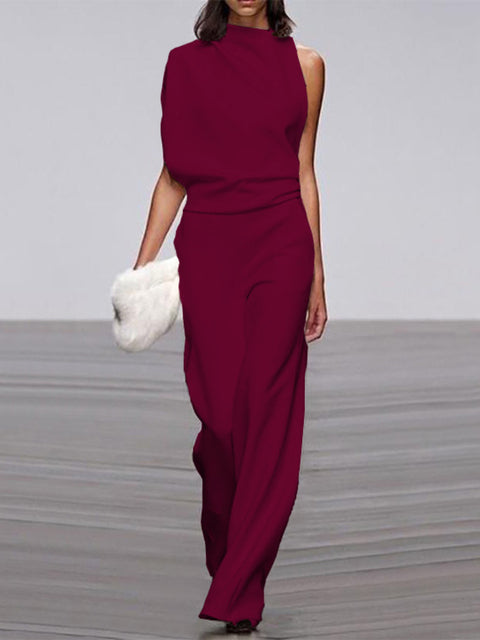 The Sovra Jumpsuit — Midnight Wide-Leg