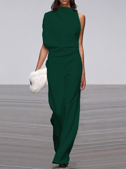 The Sovra Jumpsuit — Midnight Wide-Leg