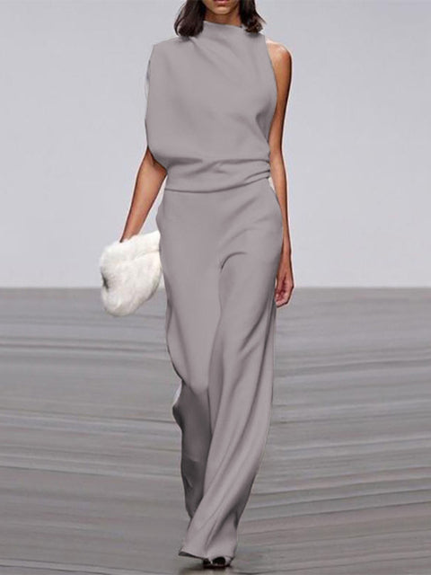 The Sovra Jumpsuit — Midnight Wide-Leg