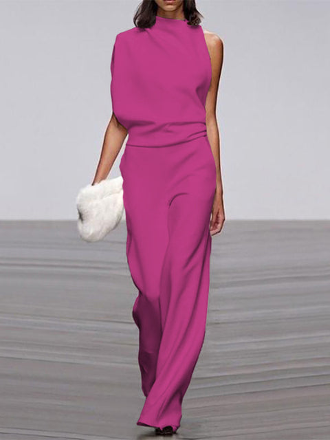 The Sovra Jumpsuit — Midnight Wide-Leg