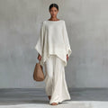 Cristina | Ensemble deux pièces avec manches longues et pantalon à jambes larges