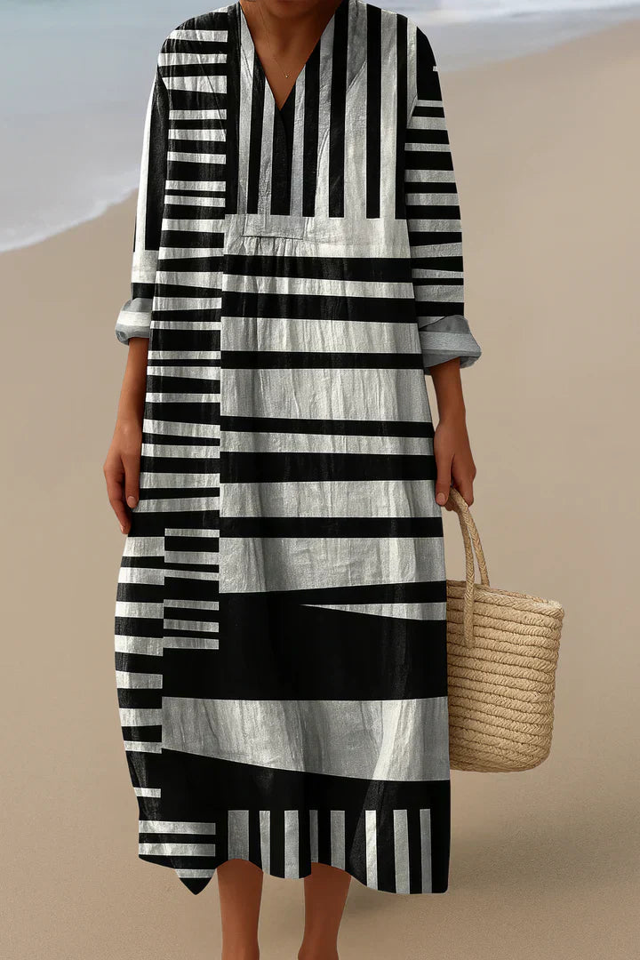 ELARA™ | ROBE LONGUE EN MONOCHROME