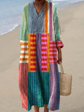 ELARA™ | ROBE MAXI PATCHWORK MULTICOLORE