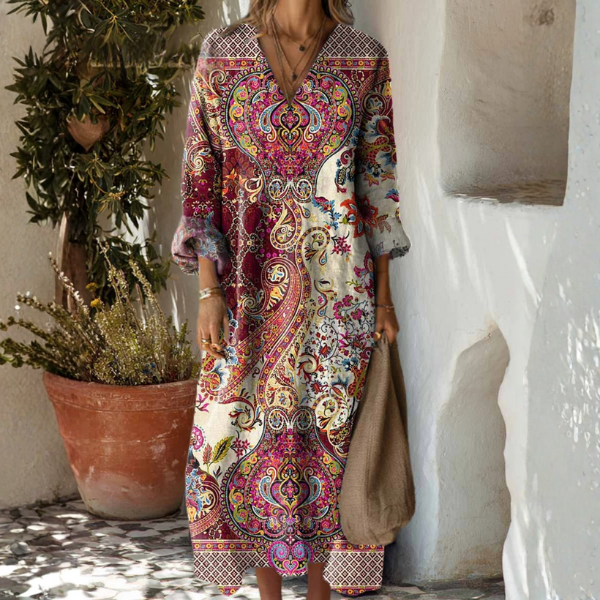 Robe Bohème Urbaine Nora – Élégance Automnale Rencontre l'Artisanat