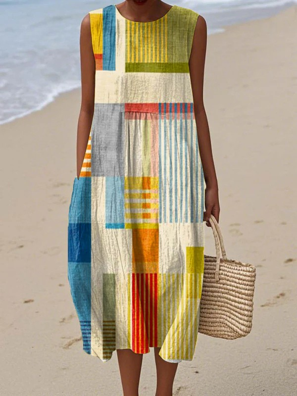 Robe Géométrique Mi-Longue Eve™