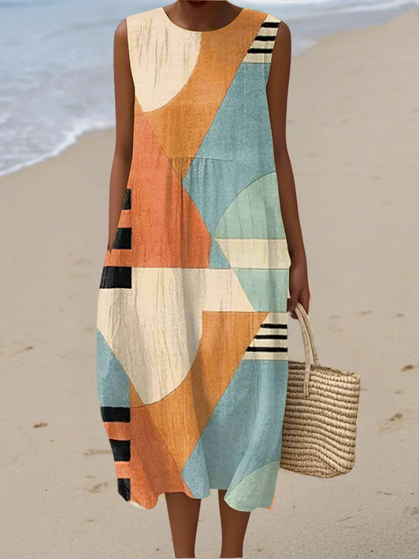 Robe Midi Iris™ avec motif géométrique