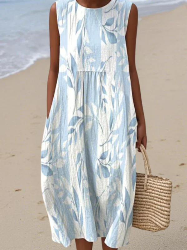Robe Midi Joy™ avec Motif Feuilles