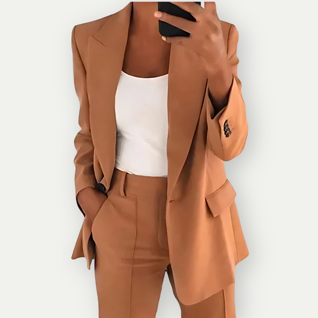 The Leyla Suit — Toasted Almond Wool-Blend