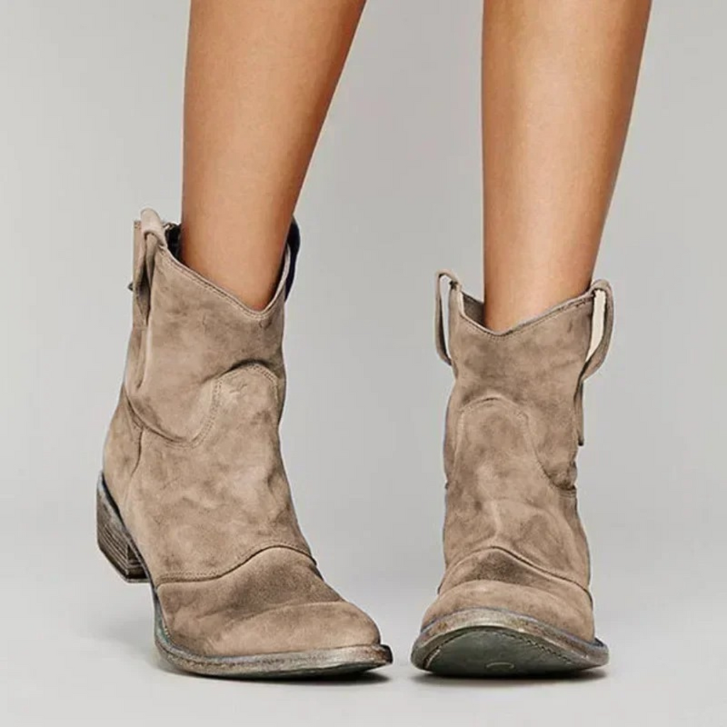 Elara Western Boot — Mulberry