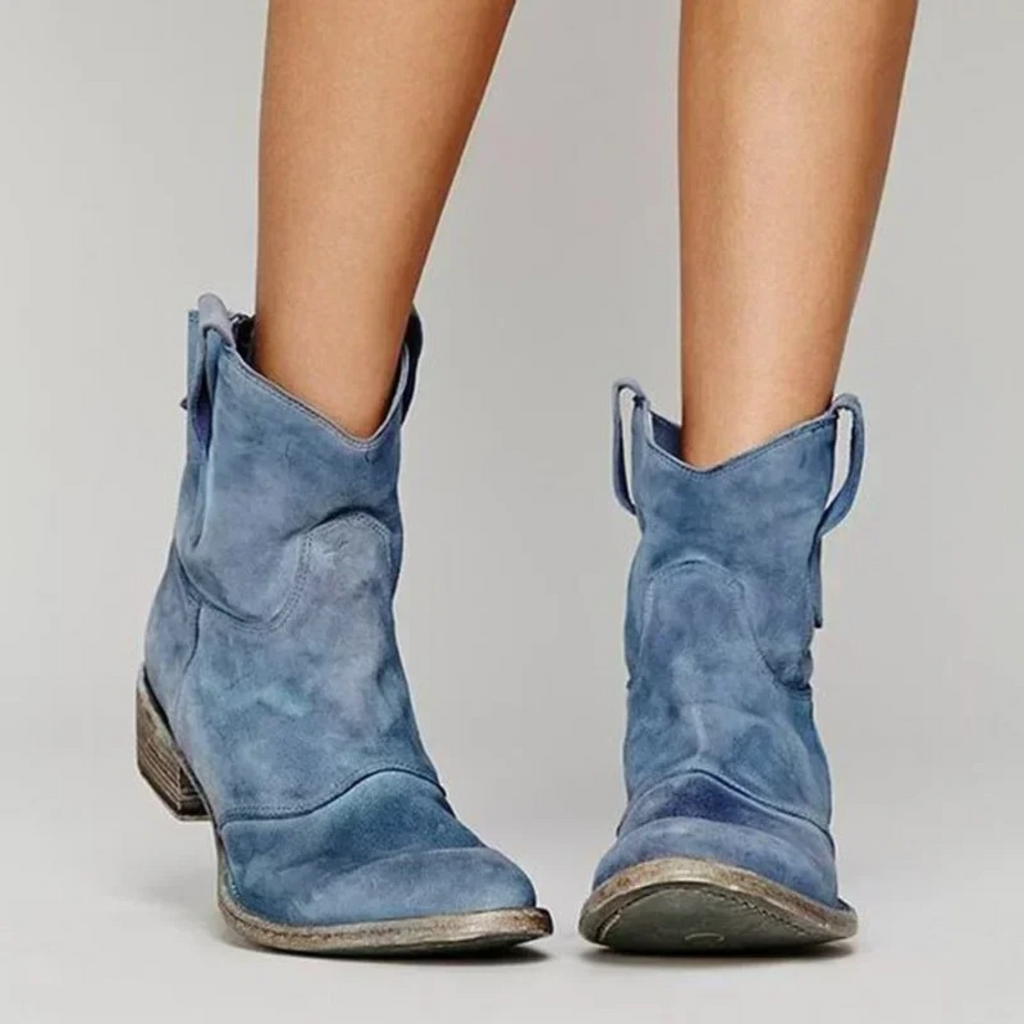 Elara Western Boot — Mulberry