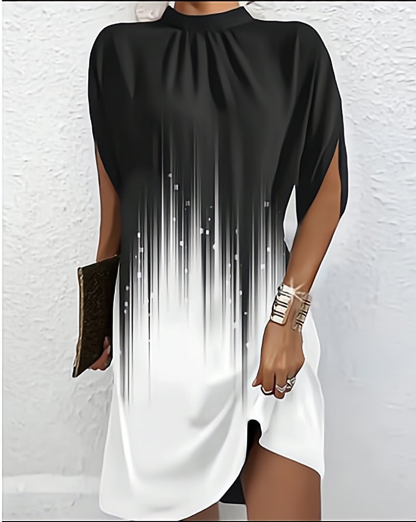 The Liora Mini — Noir Batwing Dress
