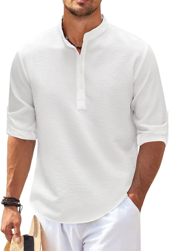The Anselm — Band-Collar Button-Up Shirt