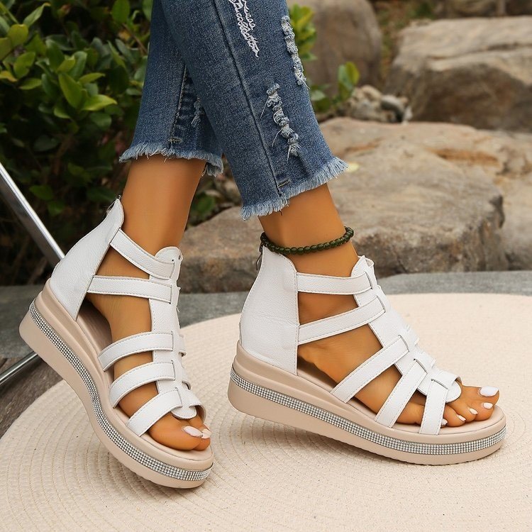 The Liora — Midnight Wedge Sandals