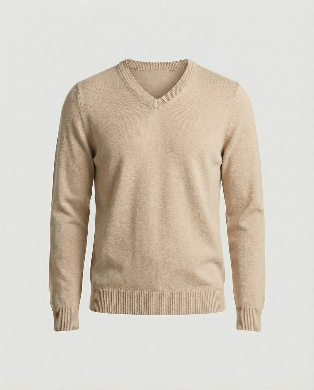 Elian V-Neck Knit — Light Gray