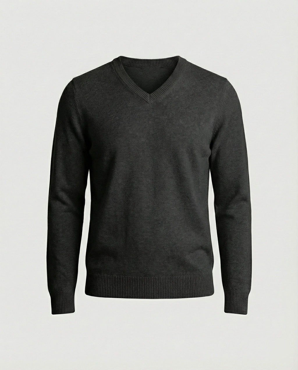 Elian V-Neck Knit — Light Gray