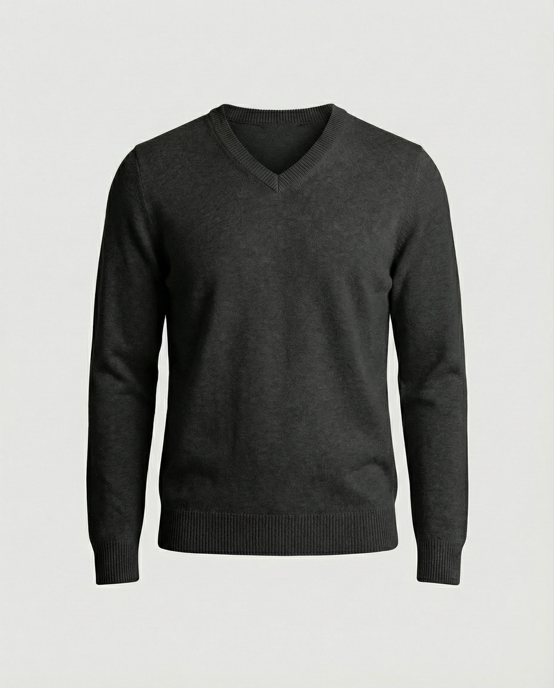 Elian V-Neck Knit — Light Gray