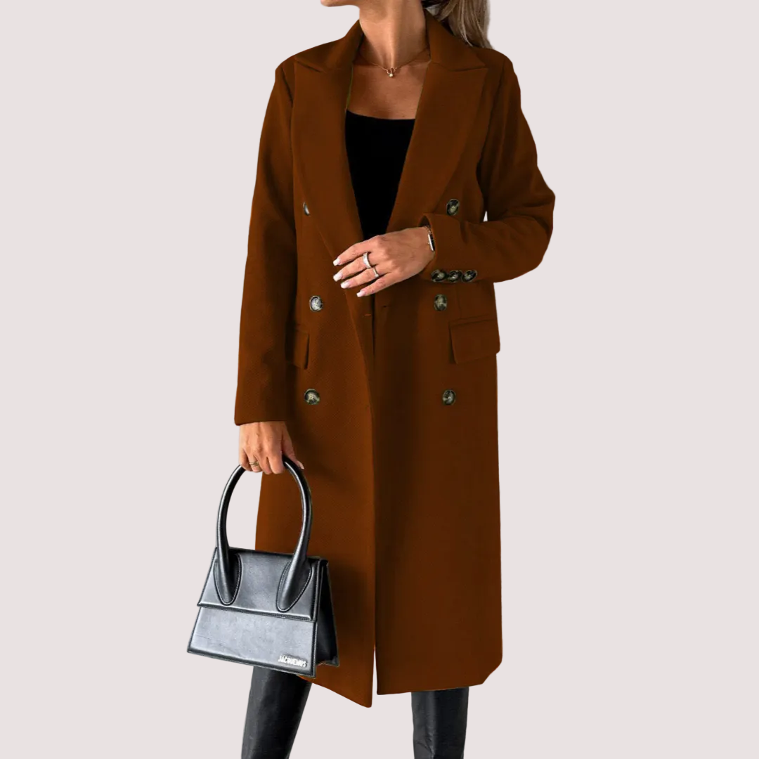The Liora — Khaki Double-Breasted Trench