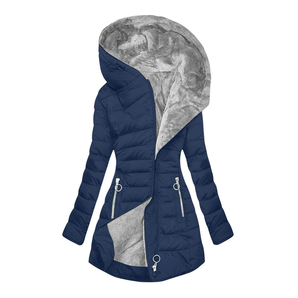 The Sora — Quilted Puffer with Rabbit Fur Collar
