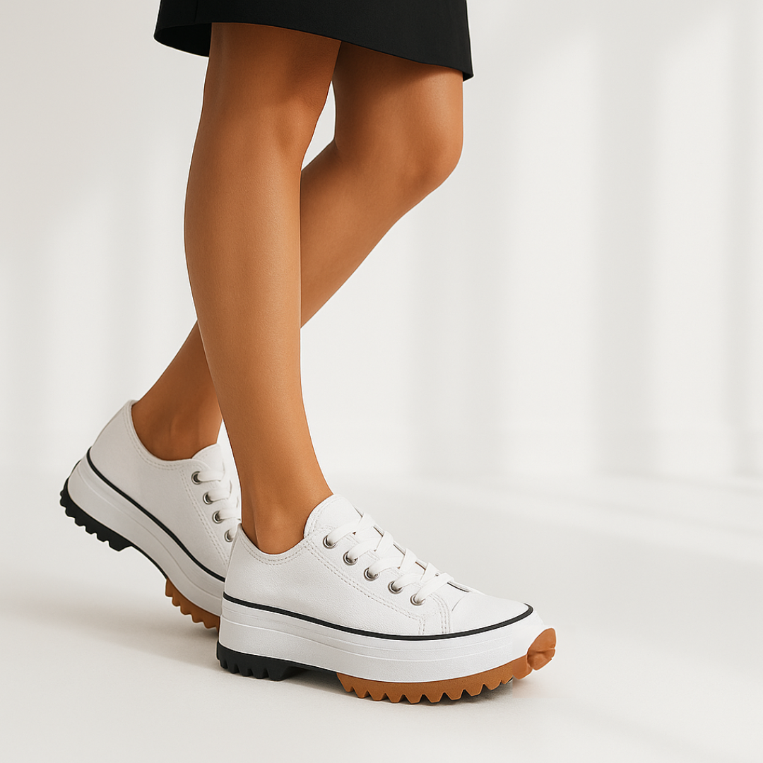 The Oren — Black Canvas Platform Sneaker