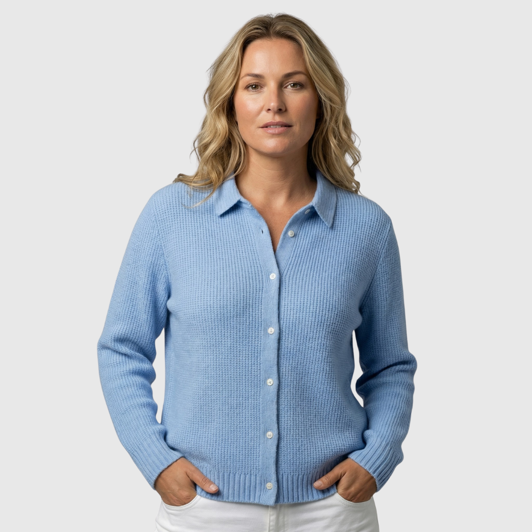 Nila Cardigan — Frosted Sky Chunky Knit