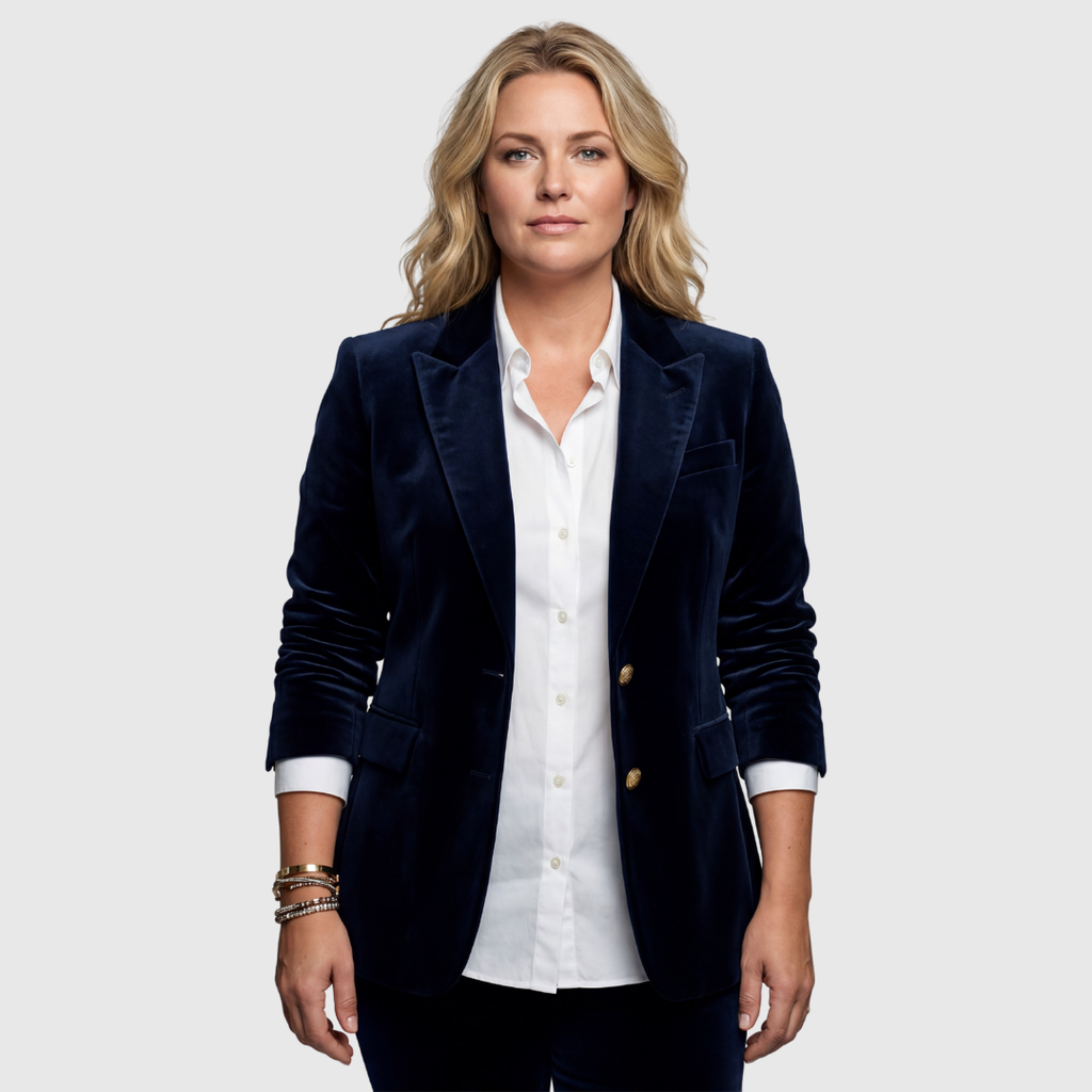 The Isola Velvet Blazer — Midnight