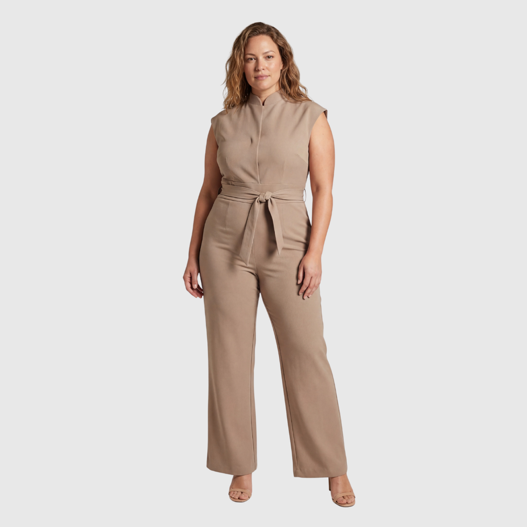 The Zarya — Sand Wide-Leg Jumpsuit
