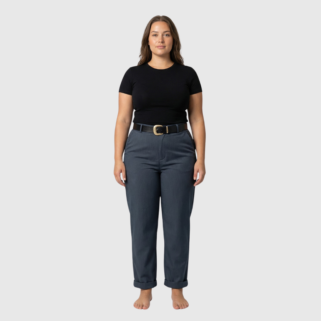 Silja Trousers — Slate Straight-Leg Tailoring