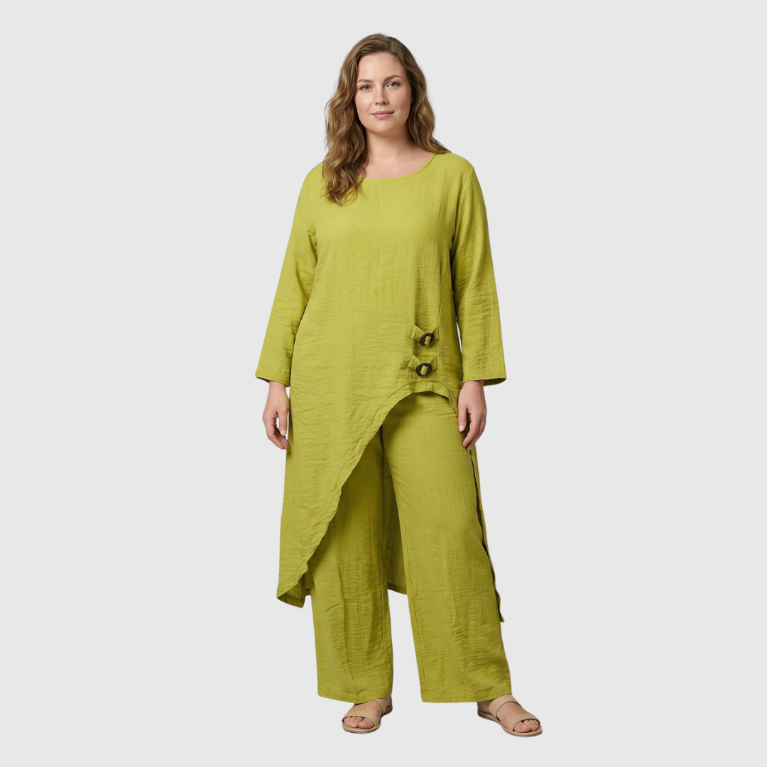The Elina Set — Sky Linen-Cotton