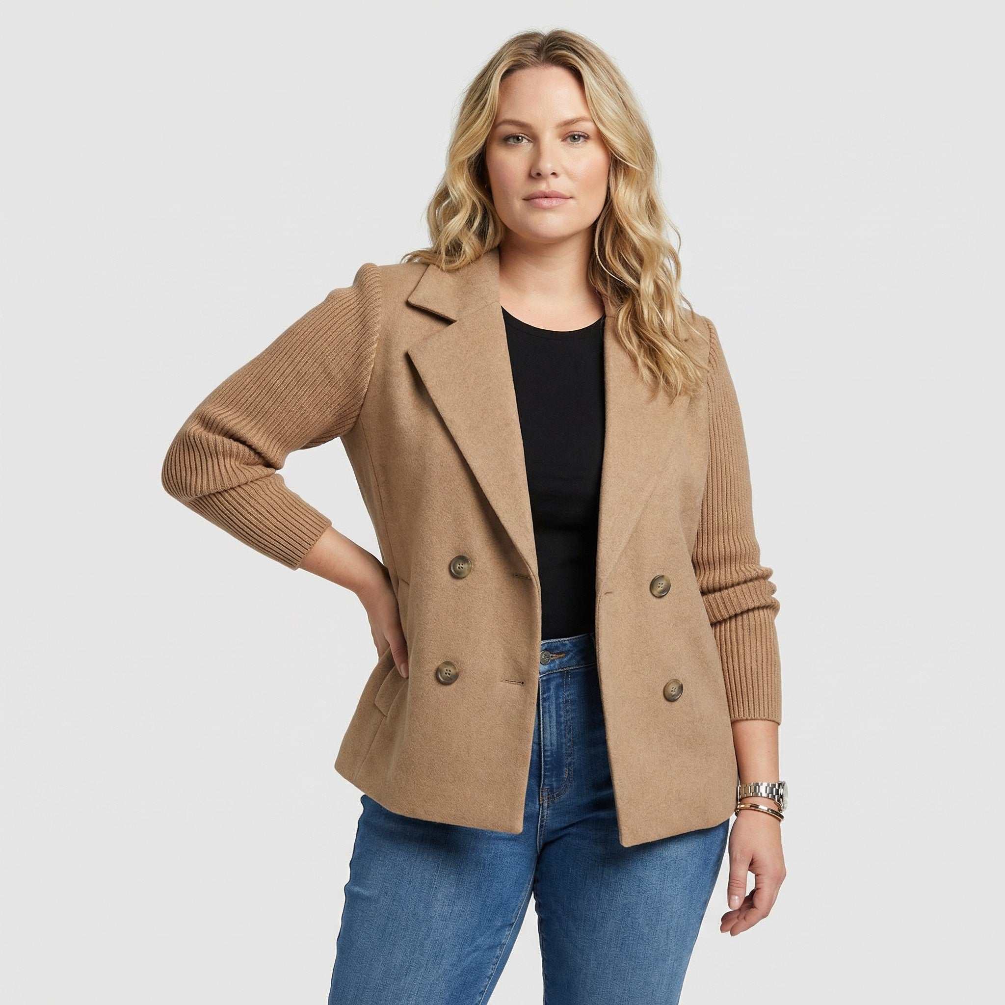 The Elara Knit Blazer — Chestnut