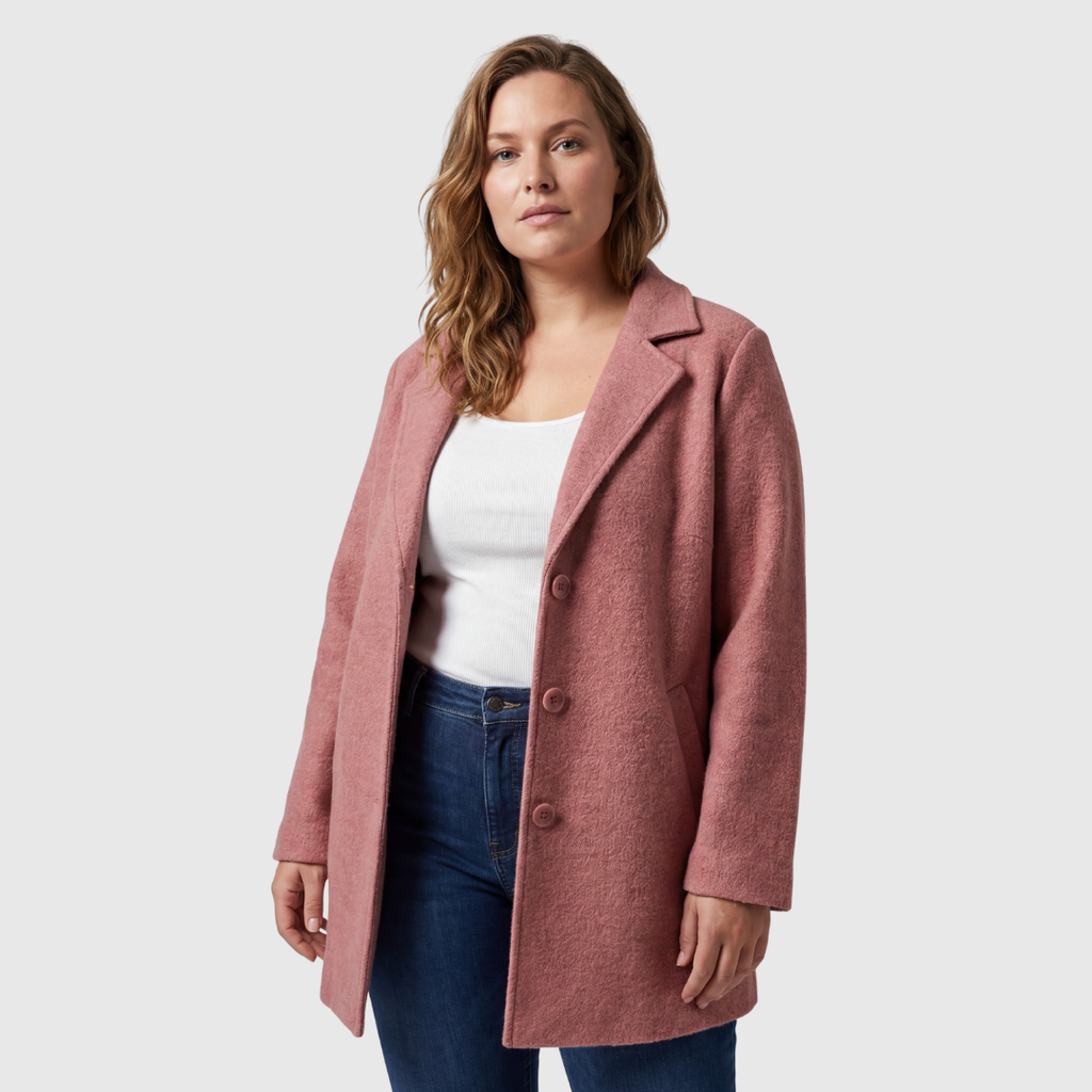 Elara Longline Coat — Blush Quartz